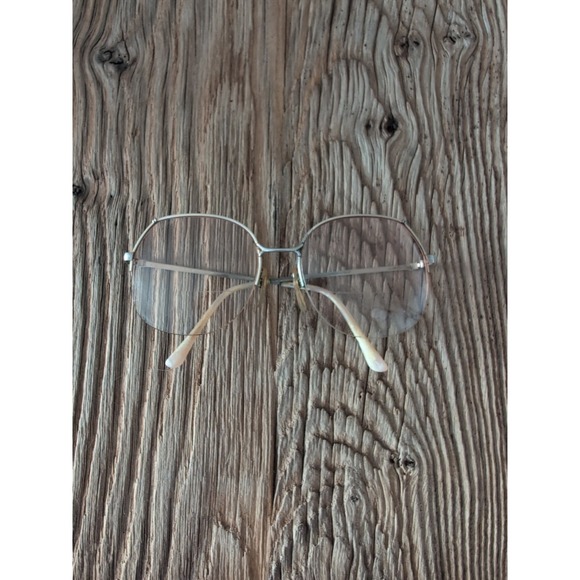 Windsor Accessories - Vintage Eyeglasses Anita RS Windsor Aviator Round Gold Metal Half Rim Oversized